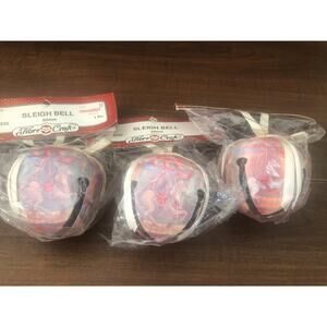 FIBRE-CRAFT Vtg Sleigh Bells Lot Of 3 Christmas Carousel Pastel Designed New